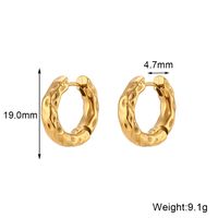 1 Pair Simple Style Round Plating Stainless Steel 18k Gold Plated Hoop Earrings sku image 2