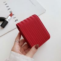 Women's Small All Seasons Pu Leather Solid Color Basic Square Magnetic Buckle Cosmetic Bag sku image 1