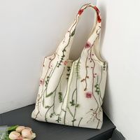 Women's Vintage Style Flower Canvas Shopping Bags sku image 1