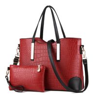Women's Large All Seasons Pu Leather Classic Style Bag Sets sku image 1