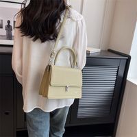 Women's Small Pu Leather Solid Color Elegant Classic Style Square Magnetic Buckle Shoulder Bag Handbag Crossbody Bag sku image 1