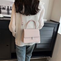 Women's Small Pu Leather Solid Color Elegant Classic Style Square Magnetic Buckle Shoulder Bag Handbag Crossbody Bag sku image 4