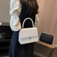 Women's Small Pu Leather Solid Color Elegant Classic Style Square Magnetic Buckle Shoulder Bag Handbag Crossbody Bag sku image 2