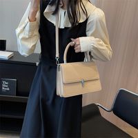 Women's Small Pu Leather Solid Color Elegant Classic Style Square Magnetic Buckle Shoulder Bag Handbag Crossbody Bag sku image 5
