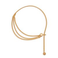 Wholesale Jewelry Streetwear Solid Color Aluminum Gold Plated Waist Chain main image 2