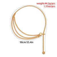 Wholesale Jewelry Streetwear Solid Color Aluminum Gold Plated Waist Chain main image 6