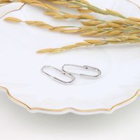1 Pair Simple Style Paper Clip Sterling Silver Plating White Gold Plated Gold Plated Earrings main image 5