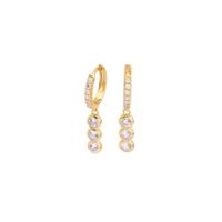 1 Pair Ins Style Round Sterling Silver Inlay Zircon White Gold Plated Gold Plated Drop Earrings main image 2