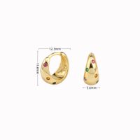 1 Paar Elegant Retro U-form Sterling Silber Überzug Inlay Zirkon Weißgold Plattiert Vergoldet Ohrringe sku image 2