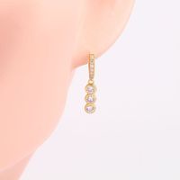 1 Pair Ins Style Round Sterling Silver Inlay Zircon White Gold Plated Gold Plated Drop Earrings main image 4