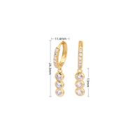 1 Pair Ins Style Round Sterling Silver Inlay Zircon White Gold Plated Gold Plated Drop Earrings sku image 2