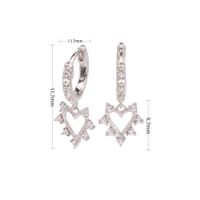 1 Pair Ins Style Modern Style Korean Style Heart Shape Sterling Silver Plating Inlay Zircon White Gold Plated Gold Plated Drop Earrings sku image 1