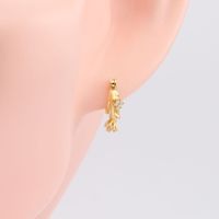 1 Pair Ins Style Korean Style Geometric Sterling Silver Plating Inlay Zircon White Gold Plated Gold Plated Earrings main image 2