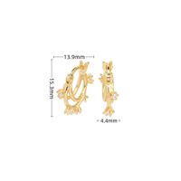 1 Pair Ins Style Korean Style Geometric Sterling Silver Plating Inlay Zircon White Gold Plated Gold Plated Earrings sku image 2
