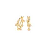 1 Pair Ins Style Korean Style Geometric Sterling Silver Plating Inlay Zircon White Gold Plated Gold Plated Earrings main image 5
