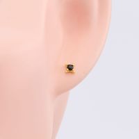 1 Pair Simple Style Star Sterling Silver Inlay Zircon White Gold Plated Gold Plated Ear Studs main image 2