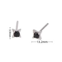 1 Pair Simple Style Star Sterling Silver Inlay Zircon White Gold Plated Gold Plated Ear Studs sku image 1