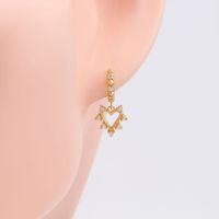 1 Pair Ins Style Modern Style Korean Style Heart Shape Sterling Silver Plating Inlay Zircon White Gold Plated Gold Plated Drop Earrings main image 4