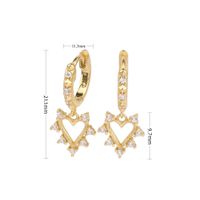 1 Pair Ins Style Modern Style Korean Style Heart Shape Sterling Silver Plating Inlay Zircon White Gold Plated Gold Plated Drop Earrings sku image 2