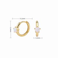 1 Pair Elegant Simple Style Round Sterling Silver Plating Inlay Artificial Gemstones White Gold Plated Gold Plated Earrings sku image 1