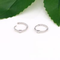 1 Pair Simple Style Circle Sterling Silver Inlay Zircon White Gold Plated Gold Plated Earrings main image 5