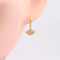 1 Pair Sweet Lips Sterling Silver Inlay Zircon White Gold Plated Gold Plated Drop Earrings main image 4