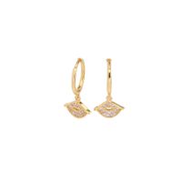 1 Pair Sweet Lips Sterling Silver Inlay Zircon White Gold Plated Gold Plated Drop Earrings main image 3