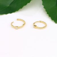 1 Pair Simple Style Circle Sterling Silver Inlay Zircon White Gold Plated Gold Plated Earrings main image 3