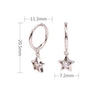 1 Pair Ins Style Pentagram Sterling Silver Inlay Zircon White Gold Plated Gold Plated Drop Earrings sku image 1