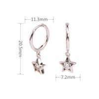 1 Paire Style Ins Pentacle Argent Sterling Incruster Zircon Or Blanc Plaqué Plaqué Or Boucles D'oreilles sku image 1