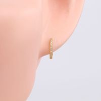 1 Pair Simple Style Circle Sterling Silver Inlay Zircon White Gold Plated Gold Plated Earrings main image 4