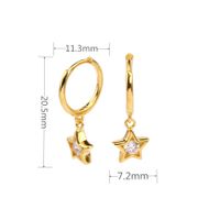 1 Pair Ins Style Pentagram Sterling Silver Inlay Zircon White Gold Plated Gold Plated Drop Earrings sku image 2