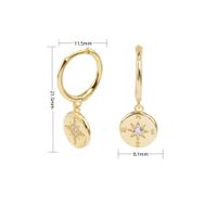 1 Pair Lady Simple Style Star Sterling Silver Plating Inlay Zircon White Gold Plated Gold Plated Drop Earrings sku image 2