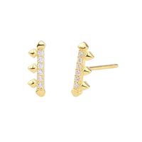 1 Pair Simple Style Geometric Sterling Silver Inlay Zircon White Gold Plated Gold Plated Ear Studs main image 5