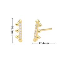 1 Pair Simple Style Geometric Sterling Silver Inlay Zircon White Gold Plated Gold Plated Ear Studs sku image 2