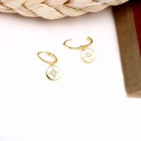 1 Pair Lady Simple Style Star Sterling Silver Plating Inlay Zircon White Gold Plated Gold Plated Drop Earrings main image 2