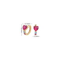 1 Pair Sweet Heart Shape Sterling Silver Plating Inlay Zircon White Gold Plated Gold Plated Hoop Earrings sku image 2