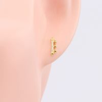 1 Pair Simple Style Geometric Sterling Silver Inlay Zircon White Gold Plated Gold Plated Ear Studs main image 3