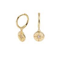 1 Pair Lady Simple Style Star Sterling Silver Plating Inlay Zircon White Gold Plated Gold Plated Drop Earrings main image 3