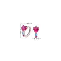 1 Pair Sweet Heart Shape Sterling Silver Plating Inlay Zircon White Gold Plated Gold Plated Hoop Earrings sku image 1