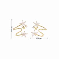 1 Pair Retro Sweet Flower Sterling Silver Plating Inlay Zircon White Gold Plated Gold Plated Ear Clips sku image 2