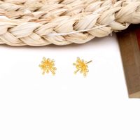 1 Pair Simple Style Flower Sterling Silver Plating White Gold Plated Gold Plated Ear Studs main image 5