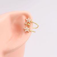 1 Pair Retro Sweet Flower Sterling Silver Plating Inlay Zircon White Gold Plated Gold Plated Ear Clips main image 3