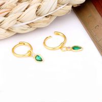 1 Pair Simple Style Water Droplets Sterling Silver Inlay Zircon White Gold Plated Gold Plated Drop Earrings main image 5