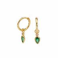 1 Pair Simple Style Water Droplets Sterling Silver Inlay Zircon White Gold Plated Gold Plated Drop Earrings main image 1