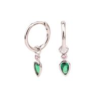 1 Pair Simple Style Water Droplets Sterling Silver Inlay Zircon White Gold Plated Gold Plated Drop Earrings main image 4