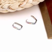 1 Pair Ins Style Korean Style U Shape Plating Inlay Sterling Silver Zircon Earrings main image 2