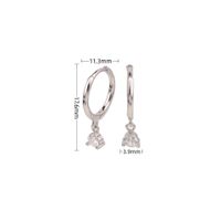 1 Pair Simple Style Geometric Inlay Sterling Silver Zircon Drop Earrings sku image 1