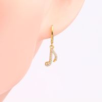 1 Pair Ins Style Modern Style Notes Sterling Silver Plating Inlay Zircon Drop Earrings main image 5