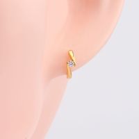 1 Pair Elegant Geometric Sterling Silver Inlay Zircon White Gold Plated Gold Plated Earrings main image 2